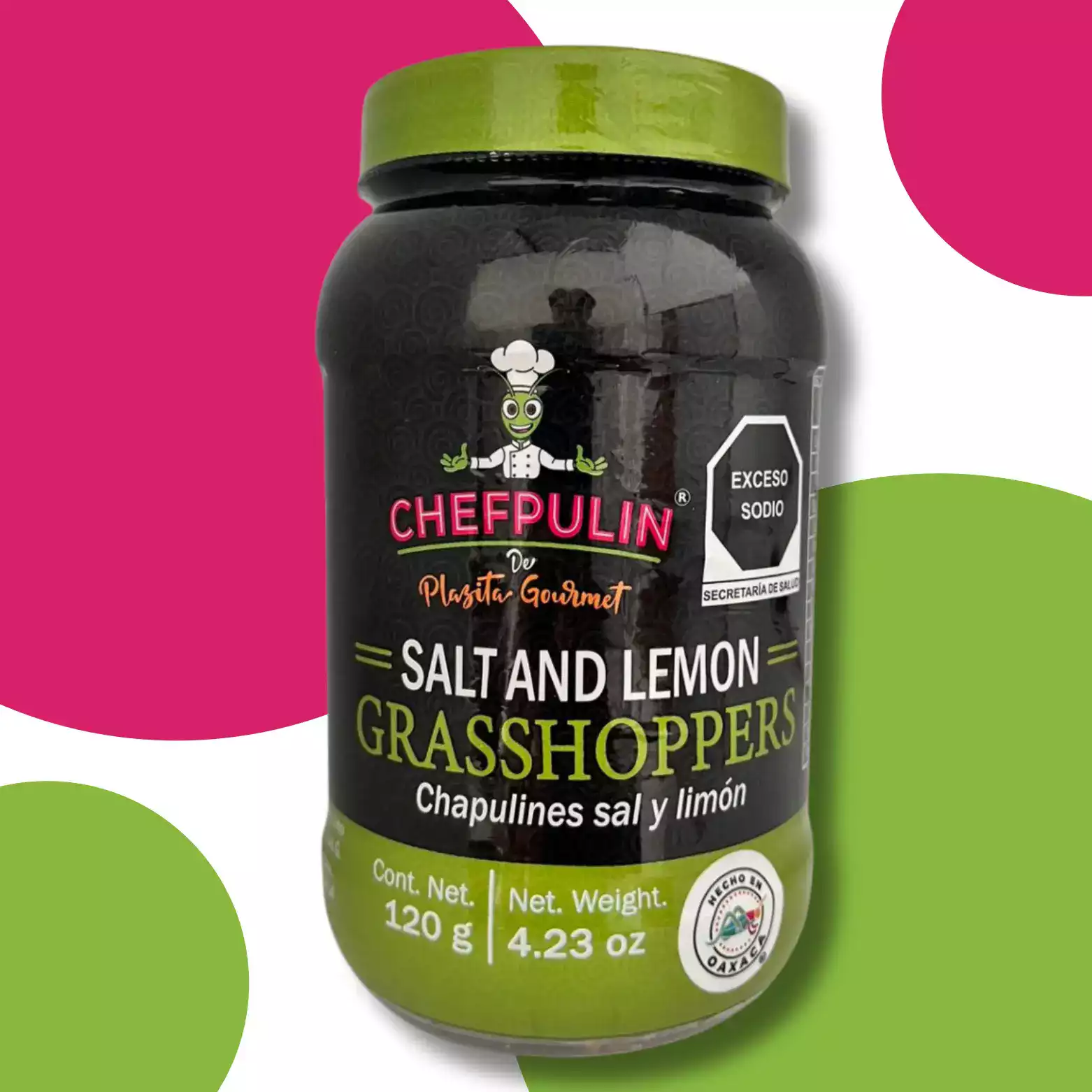 Chapulines Sal y Limon bote de plastico 120g